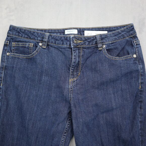 Liz Claiborne Pants Womens 12 Blue Denim Flat Front Classic Fit Straight Jeans - Picture 10 of 16